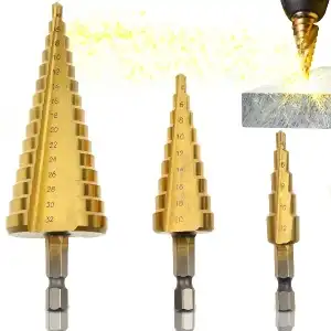 Stepped conical drills 3 pcs