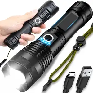 POWERFUL TACTICAL LED FLASHLIGHT RECHARGEABLE SURVIVAL MILITARY USB 5 MODES - ER1264
