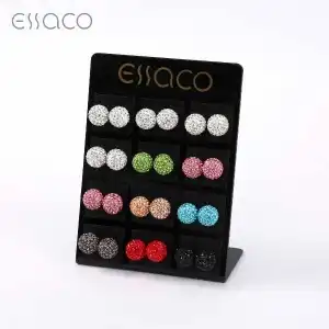 Cercei bila mari cu strasuri colorate, angro