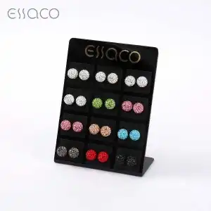 Medium ball earrings with colorful rhinestones, wholesale
