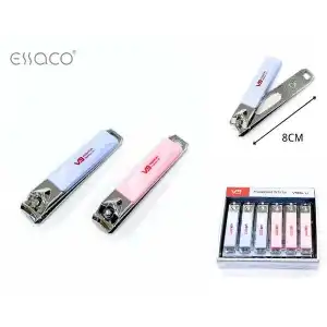 Nail clipper with blue-pink plastic case, wholesale