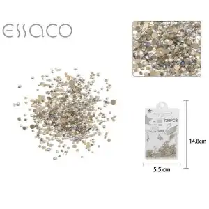 Blue-white nail pebbles, 720 pcs, wholesale