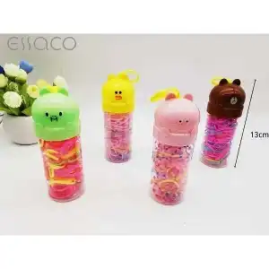 Bandă de păr colorată din silicon pentru copii, cu patru figurine (se poate agăța), en-gros