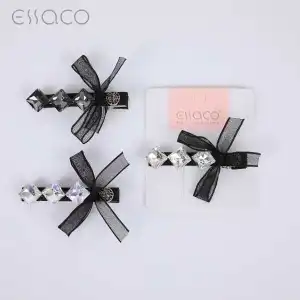 Crystal black decorative side hair clip, wholesale