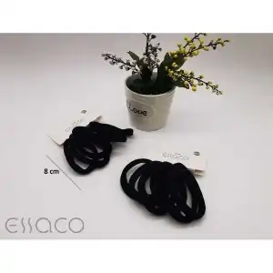 6 bucăți de elastice de păr medii, negre, en-gros