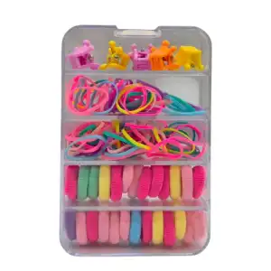 Hair elastic set, Plastic box, wholesale