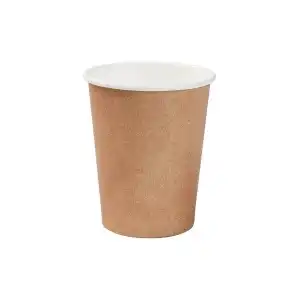 Szkło 100% biodegradowalne, karton z barierą dyspersyjną (woda i żywica), brązowy z białym wnętrzem, 200 ml/8 oz, Ø 80 mm, opakowanie 50 szt., hurt Supreva