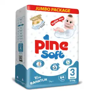 Бебешки пелени PINE Soft Midi JUMBO 3, 4-9 кг, 84 бр
