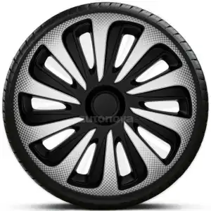 Set jante calibru carbon argintiu-negru de 13 inchi (4 bucăți)