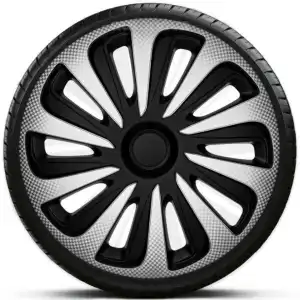 Set roți calibru Carbon Argintiu-Negru de 16" (4 bucăți)