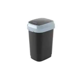 Dual plastic trash can with tilting lid 10L black, wholesale