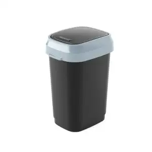 Coș de gunoi dual din plastic cu capac basculant 25L negru, angro