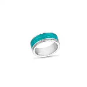 Silver ring in turquoise and cubic zirconia, buy in bulk