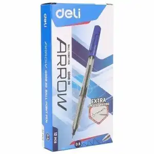 Химикалка Deli Arrow EQ00830 прозрачен корпус, синя, 0.5 мм, b2b платформа
