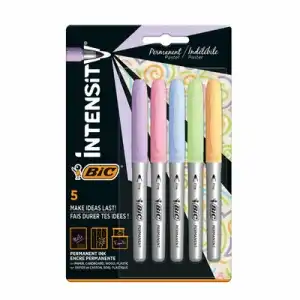 BIC Intensity permanent marker set, round tip 1.8 mm, 5 pastel colors, BL5, b2b platform