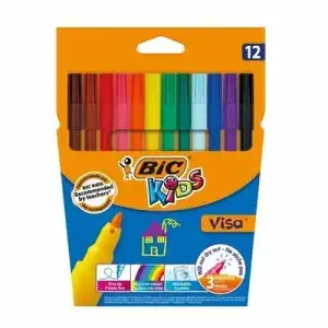 Флумастери BIC Kids Visa 12 цвята, на едро