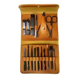 Wallet type manicure set, with 16 pieces, Chique R275 Browny