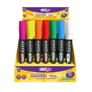 Liquid Creta marker, round tip, mixed colors, 21 pcs/display, wholesale Supreva