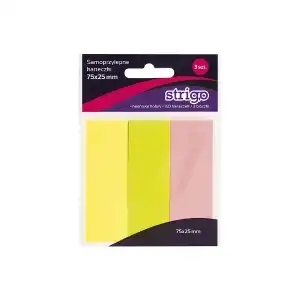 Notite Adhesive Strigo 4 pads 75X25mm 150 Sheets Neon, едро Supreva