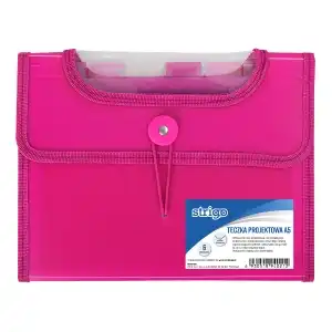 Strigo Expandable Plastic File A5 6 Compartments Pink, wholesale Supreva