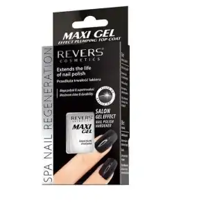 Top coat with gel effect and UV filter, Maxi Gel Plumping Effect, Revers, 10ml