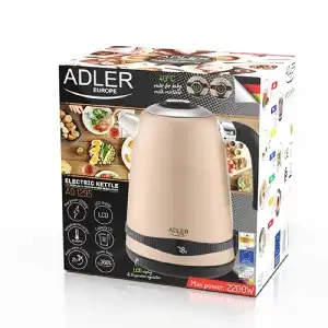 Adler AD1295 Kettle with LCD display and temperature control, 1.7L - Gold