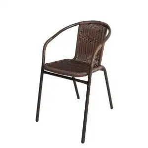 Mercury Garden chair with arms, Rattan, brown 54x61x73cm