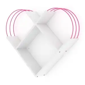 CASE White/pink wall shelf 89x18x74cm