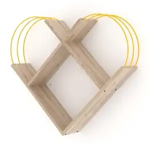 CASE Wall shelf oak / yellow 89x18x74cm