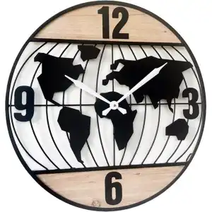 Wood / metal wall clock ?60x4cm