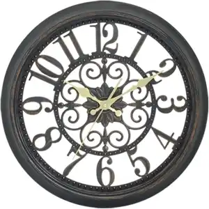 Black plastic wall clock ?35.5cm