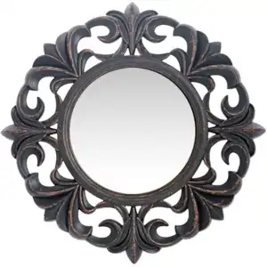 Black plastic wall mirror ?40.6x4.4cm