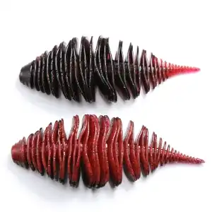 SPARKLY THICKLY RIBBED SOFT RUBBER STRAP-SPARKLY07 105mm 14.4g Black-Red