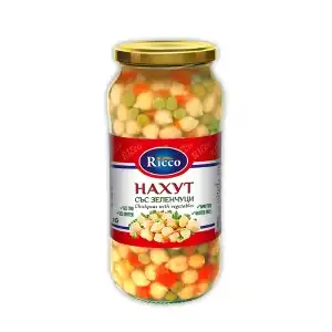 Borcan de naut cu legume Ricco 570ml/12/168/, engros
