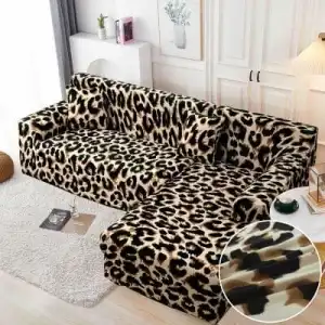 Elastic sofa cover with print 130-160cm, Leopard Variant 2, wholesale Supreva