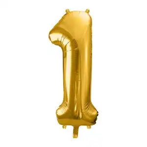 Numarul 1, balon folie, 86 cm, auriu, angro Supreva