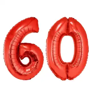 Balon din folie rosu numarul 60, angro Supreva