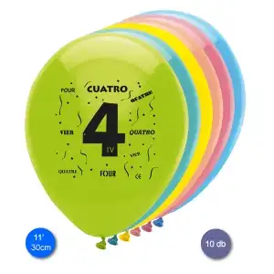 Balloons, year (4), 10 pcs/cs/mixed colors, wholesale Supreva