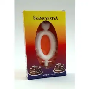 Number candle for cake, white, 0, wholesale Supreva