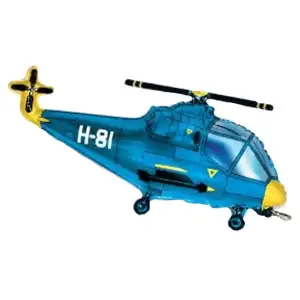 Helicopter, blue, 98cm, foil balloon, wholesale Supreva