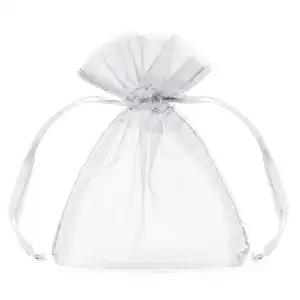Organza bag, white, 10 pcs/cs, wholesale Supreva