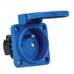 French standard plug-in socket blue for electrical panels 16A child protection IP44