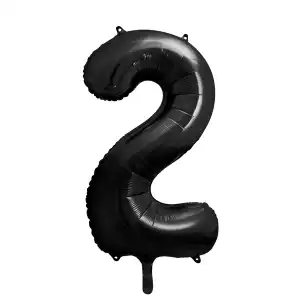 Numarul 2, balon folie, 86 cm, negru, angro Supreva