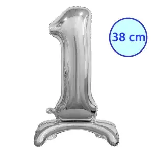 Foil balloon, 1, base, silver, 38 cm, wholesale Supreva