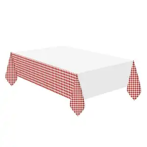 Tablecloth, red checkered, 2.13m x 1.37m, wholesale Supreva