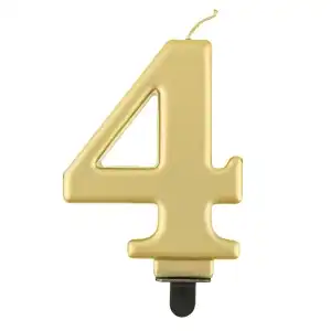 Cake candle, gold metal, 4, wholesale Supreva