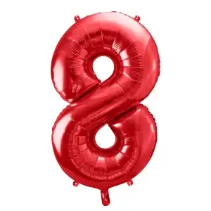 Numarul 8, balon folie, 86 cm, rosu, angro Supreva