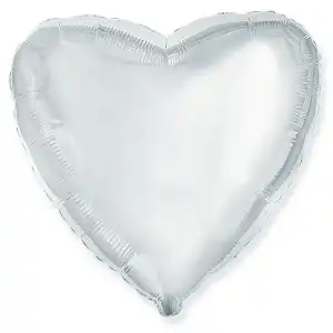 Heart, silver colored, stick foil balloon, 23cm, wholesale Supreva