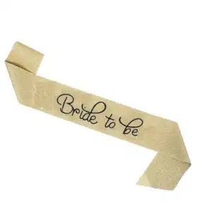 Curea de umar, cu inscriptia Bride to be, gold, 160 cm, angro Supreva
