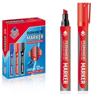 Marker permanent, tesit, rosu, 12 buc/set - OFFISHOP Engros Supreva